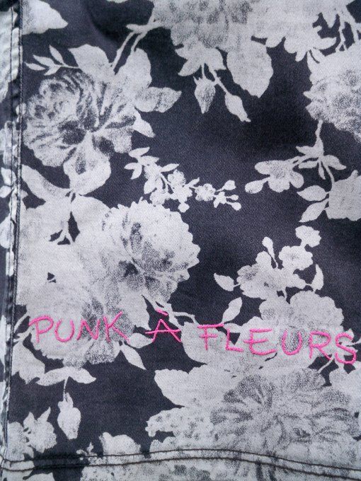 Jupe Brodée Punk à fleurs -Taille 46