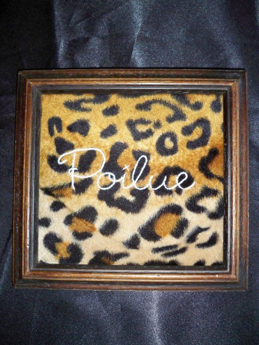 Broderie Poilue (sur tissu léopard)