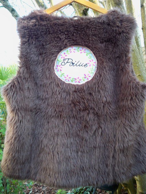 Gilet brodé Poilue - Taille : 50