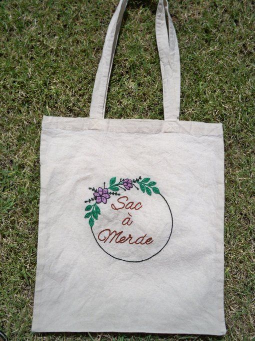 Tote Bag brodé "Sac à Merde"