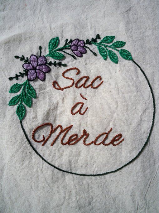 Tote Bag brodé "Sac à Merde"